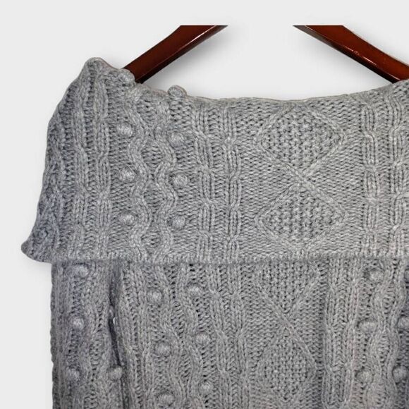 Love Token Womens Sweater Sz Medium Pullover Grey Wool Oversized Collar Lagenloo - Picture 4 of 10